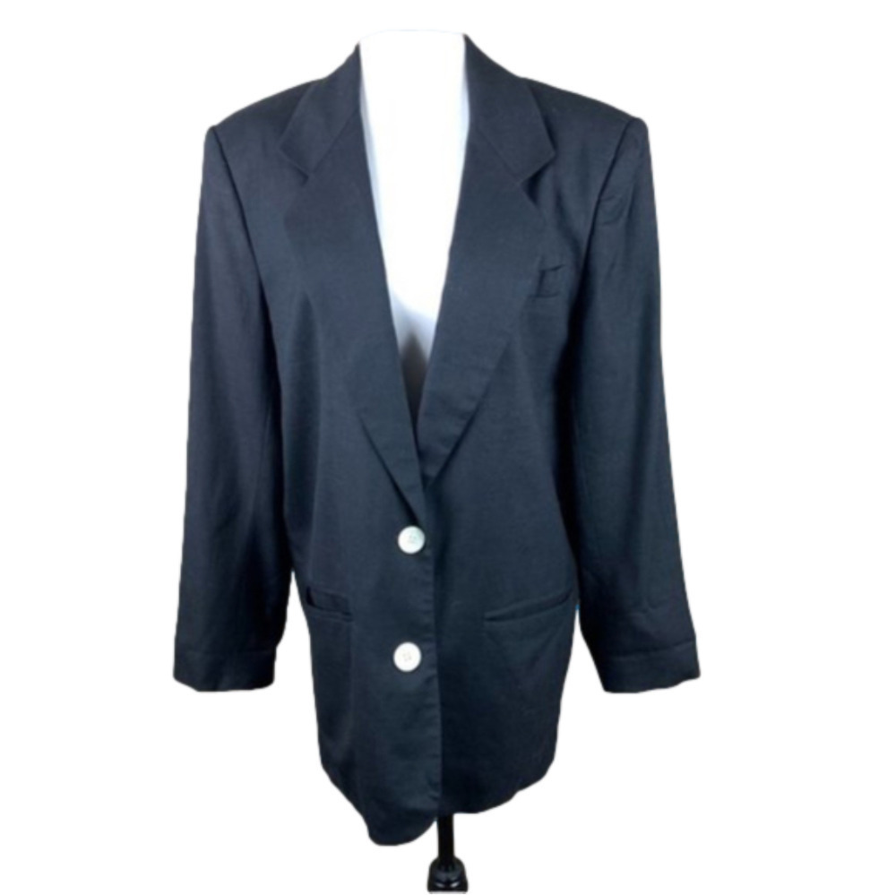 Jones New York Y2k Lined Linen Blazer